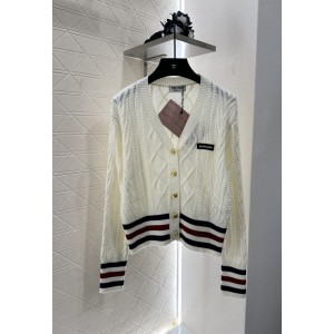 miumiu 미우미우 꽈배기 스트라이프 니트 가디건 의류