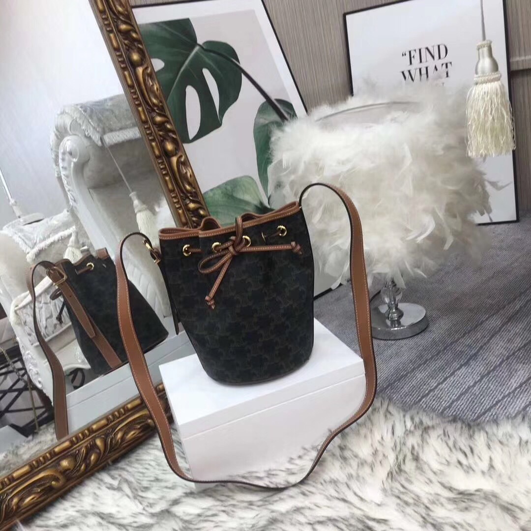 Celine 셀린느 TRIOMPHE 캔버스 스몰 드로스트링 백 가방