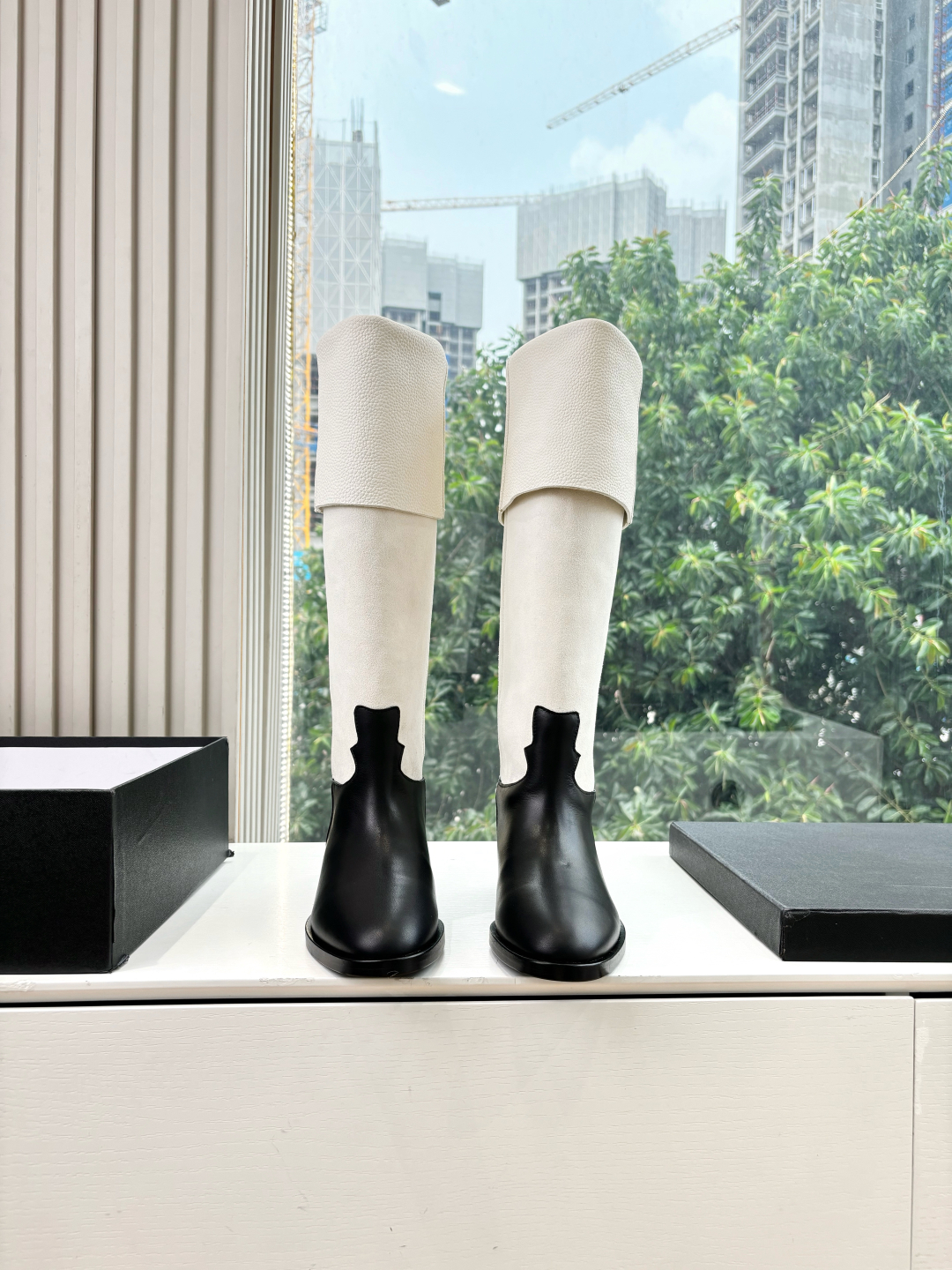 CHANEL 샤넬 로고 라이더 롱 부츠 신발