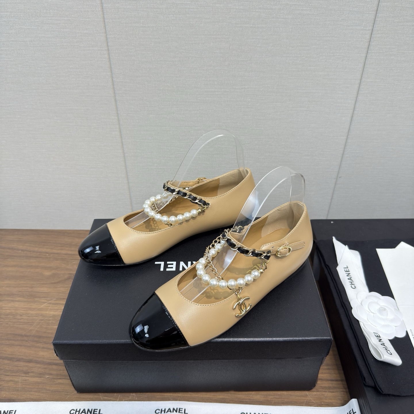 CHANEL 샤넬 체인 플랫 슈즈 구두 신발