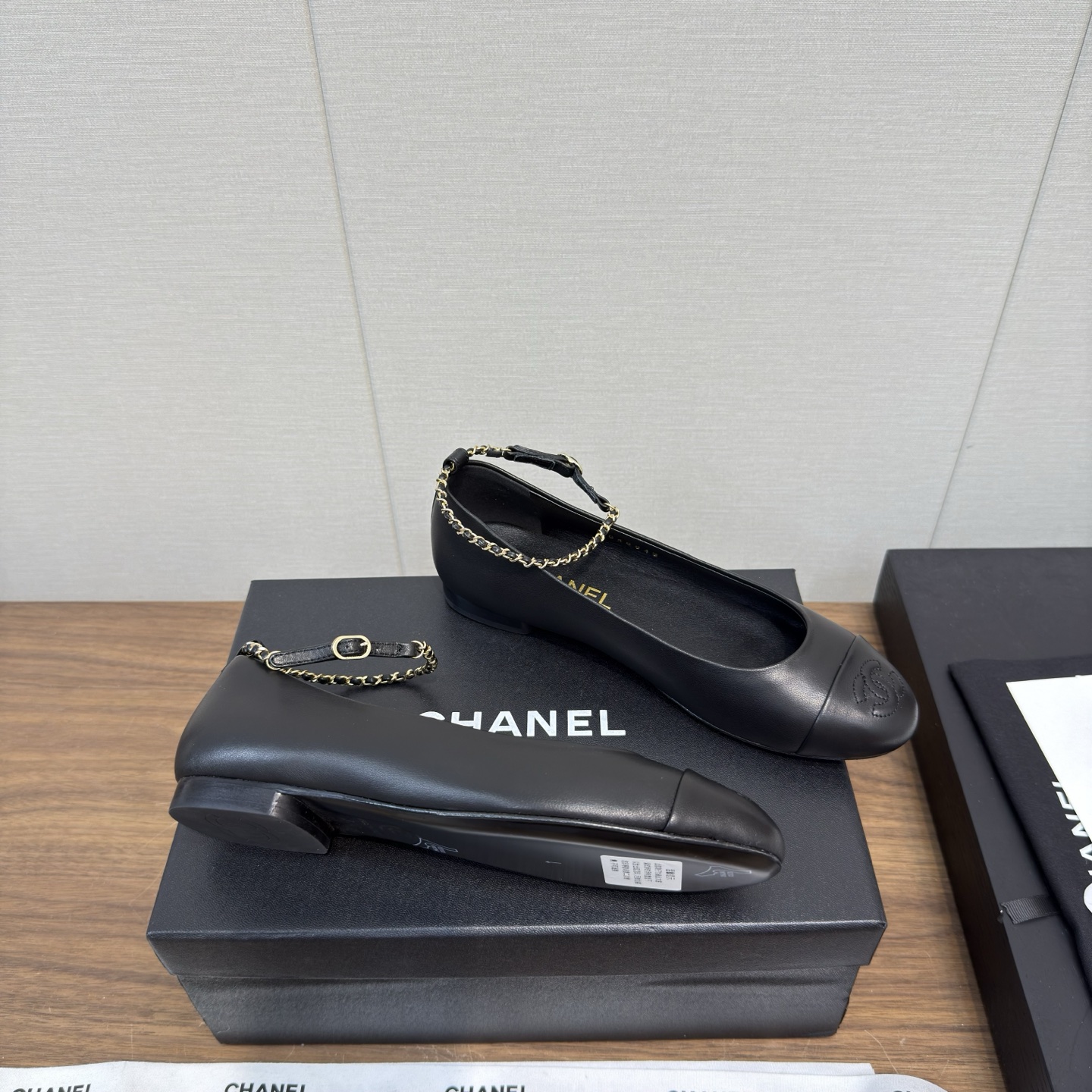 CHANEL 샤넬 체인 플랫 슈즈 구두 신발