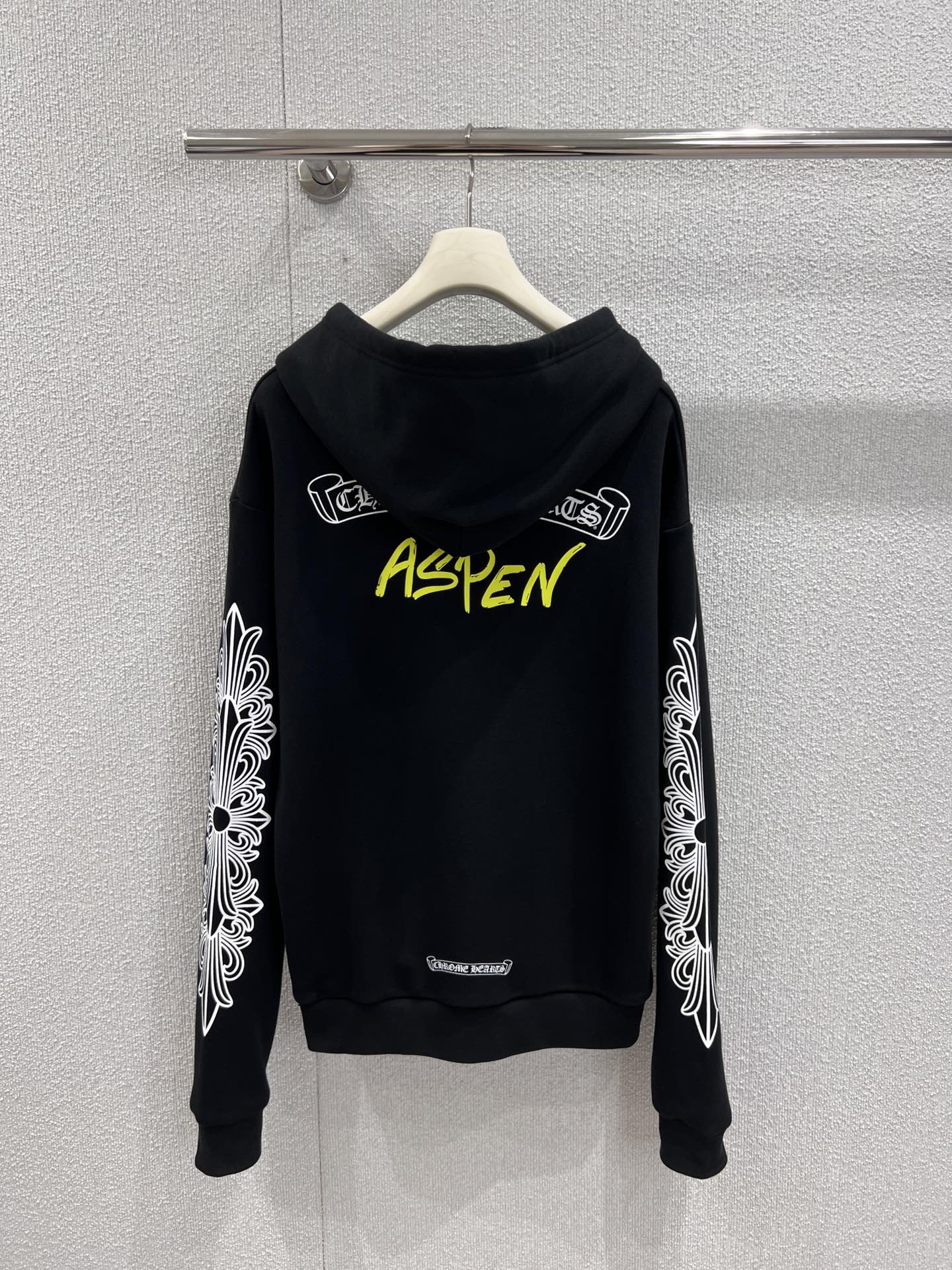 Chrome Hearts 문자 로고 프린팅 후드 집업 자켓 의류