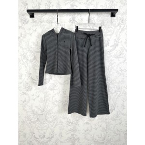 Celine 셀린느 스트라이프 니트 롱 자켓 + 팬츠 바지 세트 의류