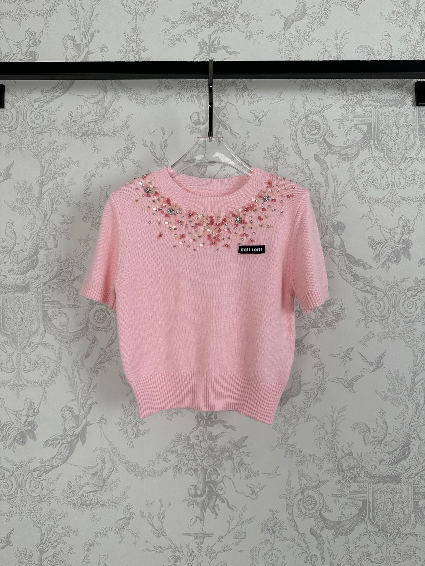 miumiu 미우미우 핸드 비즈 장식 울 니트 탑 상의 의류