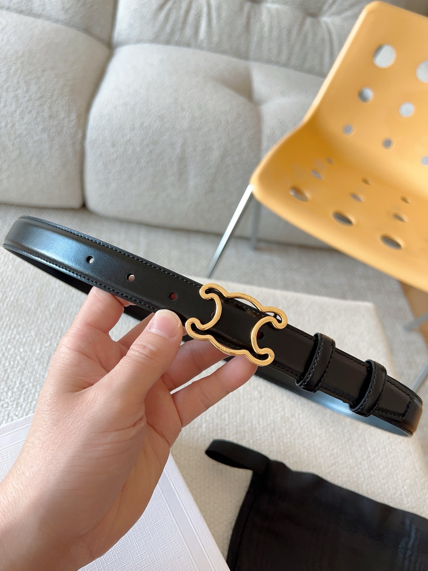 CELINE 셀린느 TRIOMPHE 카이사르 레더 여성 벨트