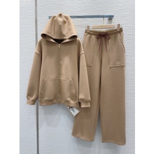 miumiu 미우미우 후드집업 자켓 + 팬츠 바지 세트업 (투피스) 의류
