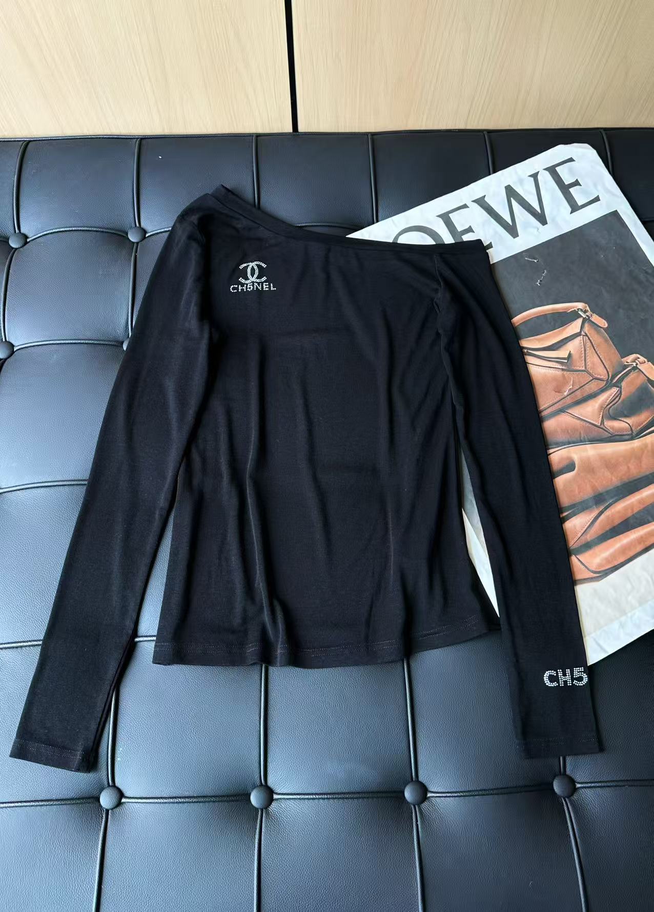 Chanel 샤넬 오프숄더 텐셀 울 탑 상의 의류