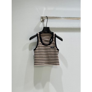 miumiu 미우미우 배색 스트라이프 민소매 나시 의류