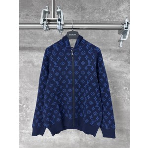 LV 루이비통 로고 전판 자카드 울 혼방 후드 집업 가디건 자켓 의류