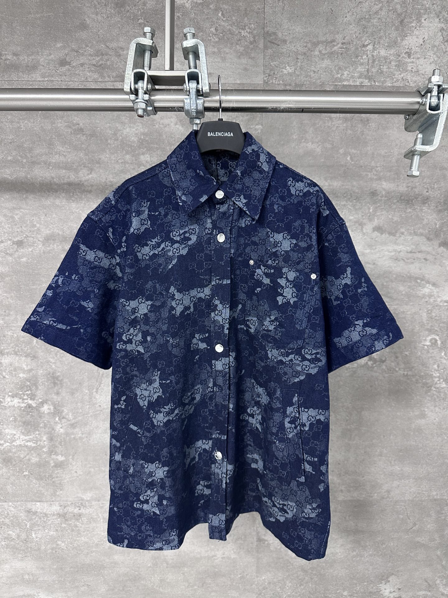 Gucci 구찌 풀 프린트 다크 패턴 더블 G 반팔 셔츠 의류