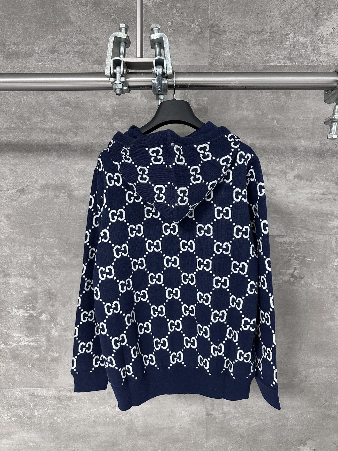 Gucci 구찌 더블 G 올오버 양면 니트 후드 집업 자켓 의류