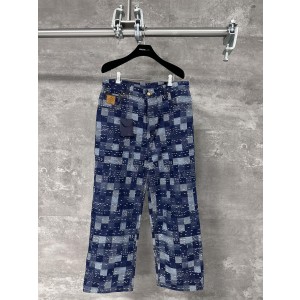 LV 루이비통 자카드 체커보드 데님 팬츠 바지 의류