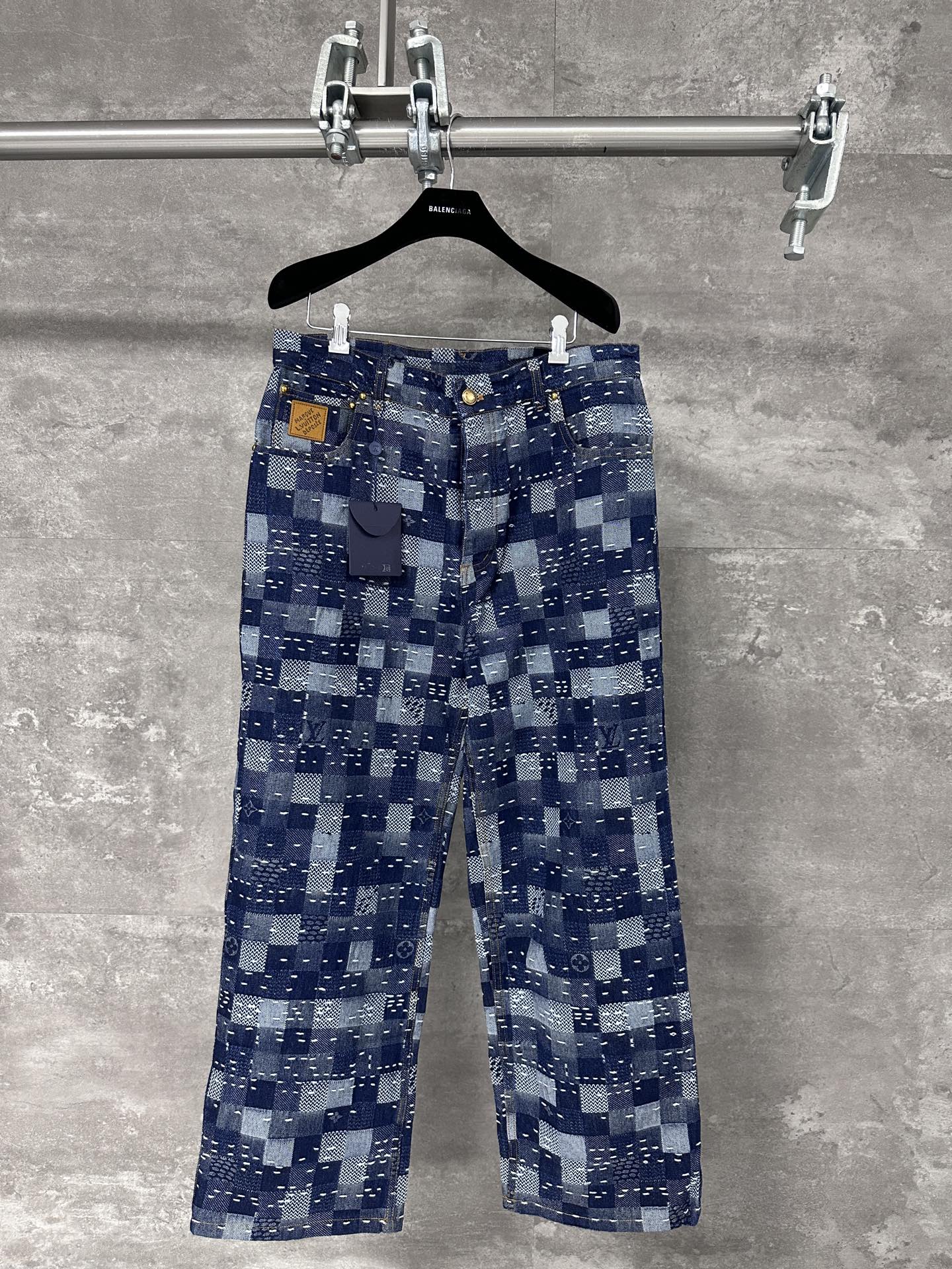 LV 루이비통 자카드 체커보드 데님 팬츠 바지 의류