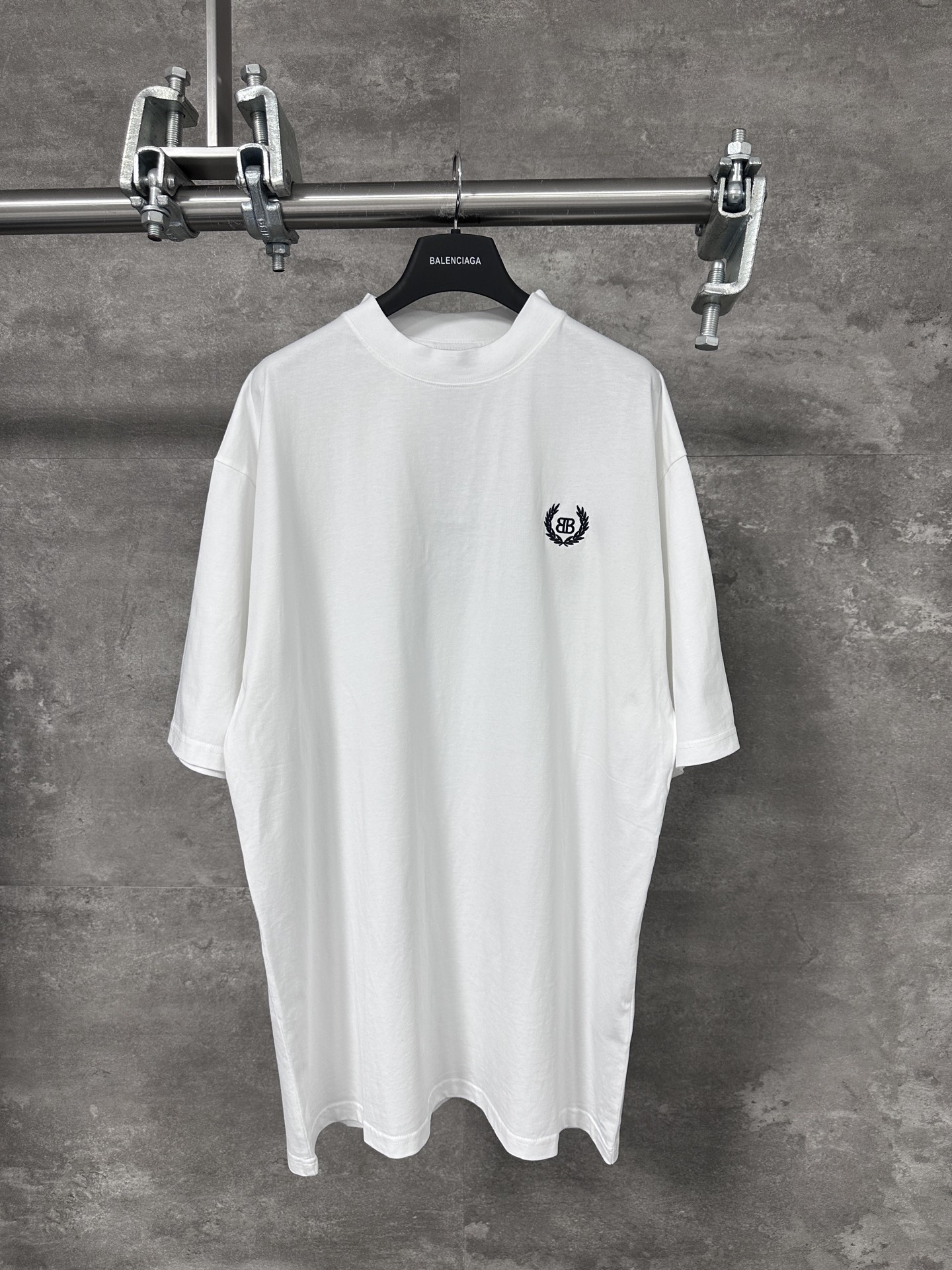 Balenciga BLCG 로고 BB 앞뒤 자수 반팔 티셔츠 의류