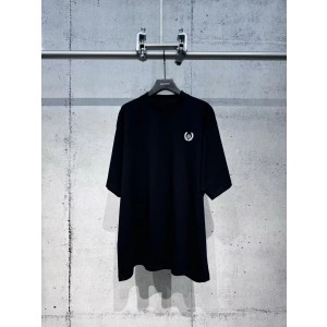 Balenciga BLCG 로고 BB 앞뒤 자수 반팔 티셔츠 의류