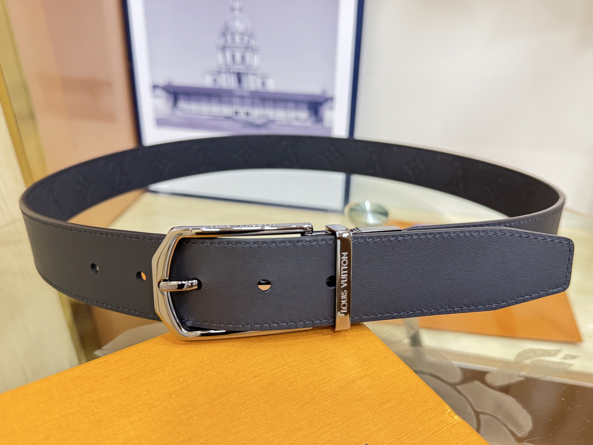 LV 루이비통 Slender 슬렌더 3.5cm 소가죽 벨트