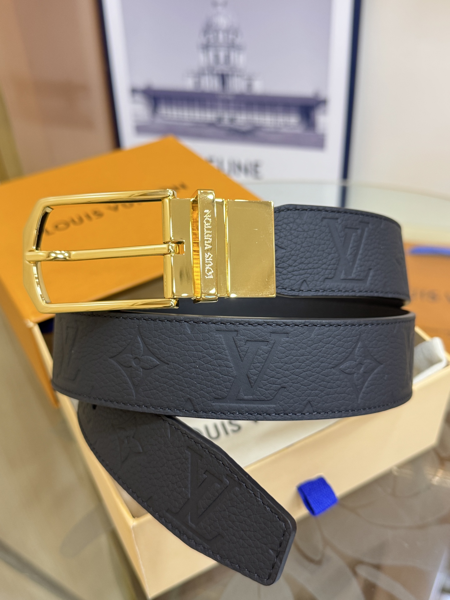 LV 루이비통 Slender 슬렌더 3.5cm 소가죽 벨트