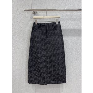 Fendi 펜디 더블 F 자수 패턴 미니 몬스터 A라인 스커트 치마 의류