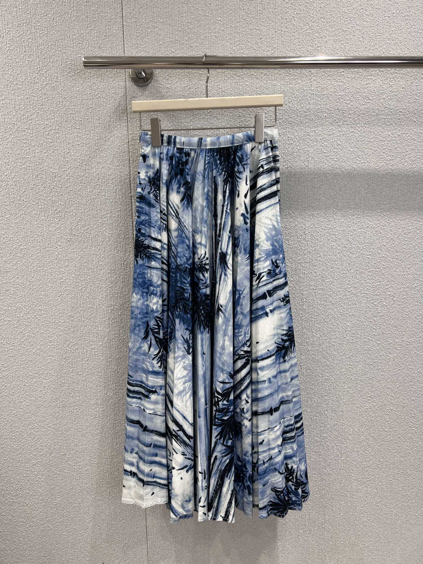 Dior CD 디올 야자수 풍경 블루 플리츠 스커트 치마 의류