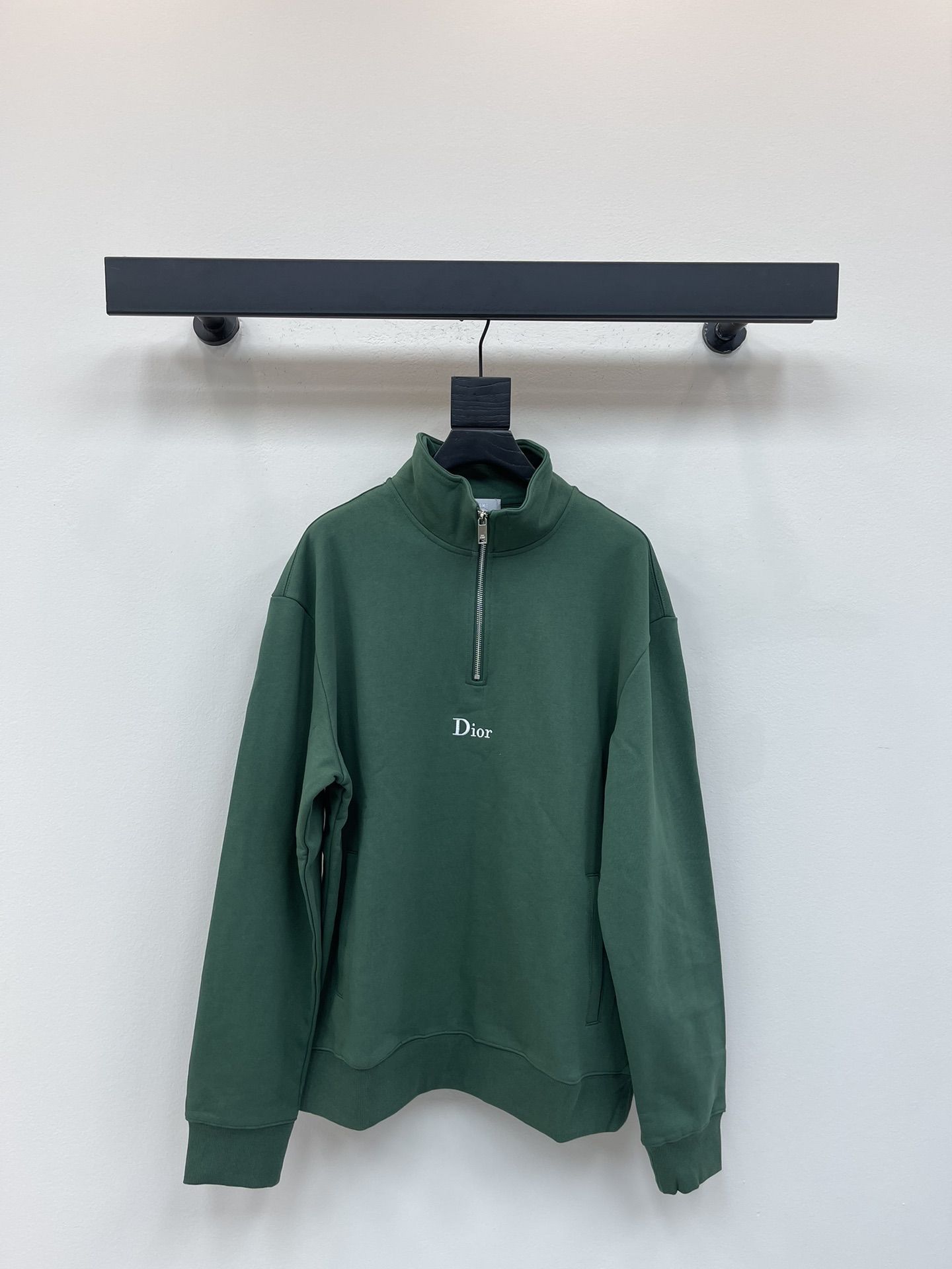 Dior CD 디올 배색 미니 로고 자수 하프 집업 긴팔 맨투맨 티셔츠 의류