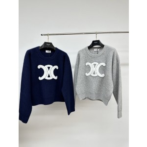 Celine 셀린느 가을·겨울 회색 라운드넥 니트 스웨터 의류