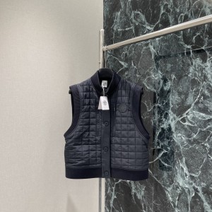 Hermes 에르메스 하이넥 체크 패딩 조끼 의류