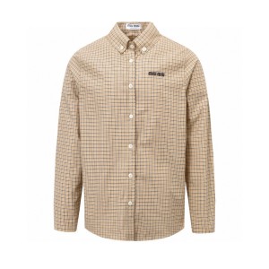 miumiu 미우미우 체크 자수 긴팔 셔츠 의류