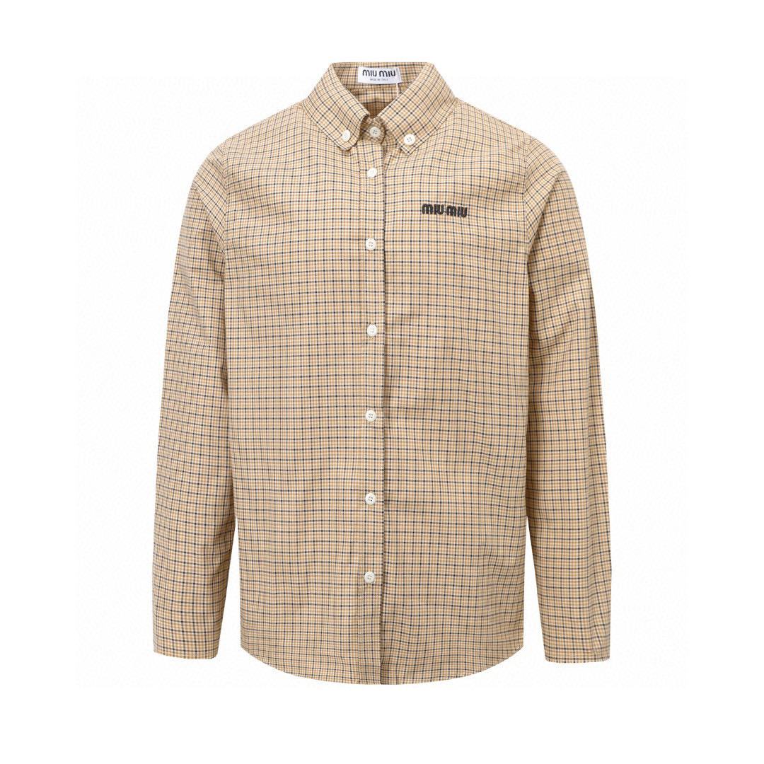 miumiu 미우미우 체크 자수 긴팔 셔츠 의류