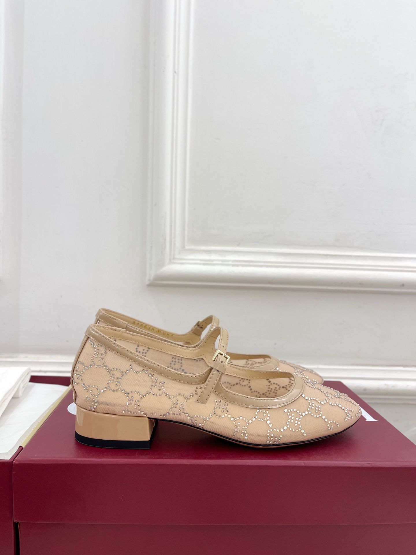 Gucci 구찌 메쉬 크리스탈 플랫 슈즈 구두 신발