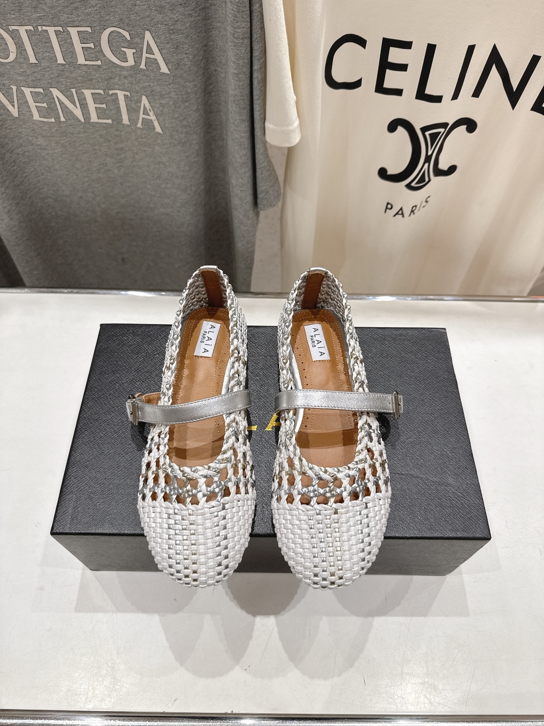 Alaia 알라이아 평면 망사 발레리나 플랫 슈즈 신발