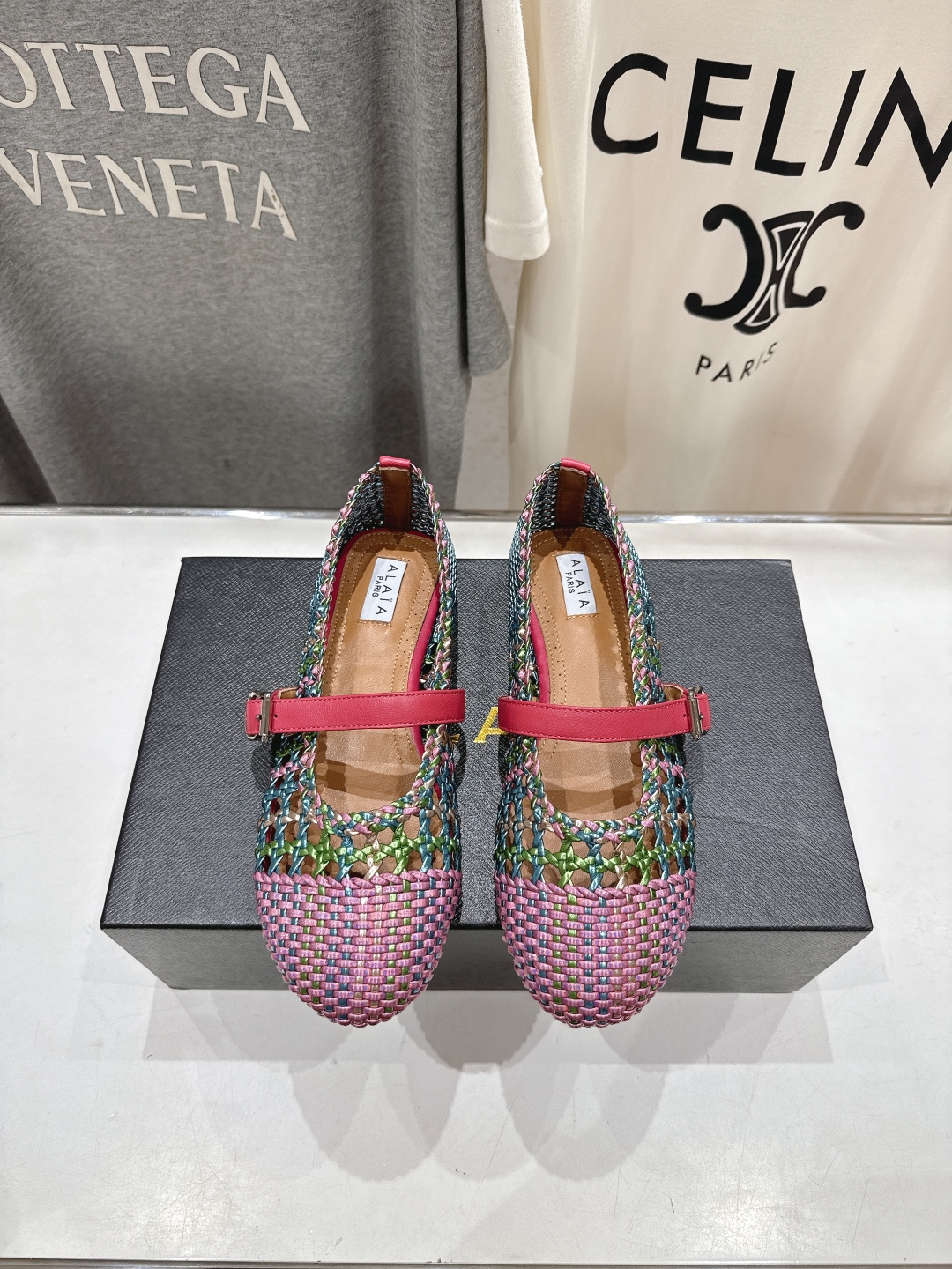 Alaia 알라이아 평면 망사 발레리나 플랫 슈즈 신발