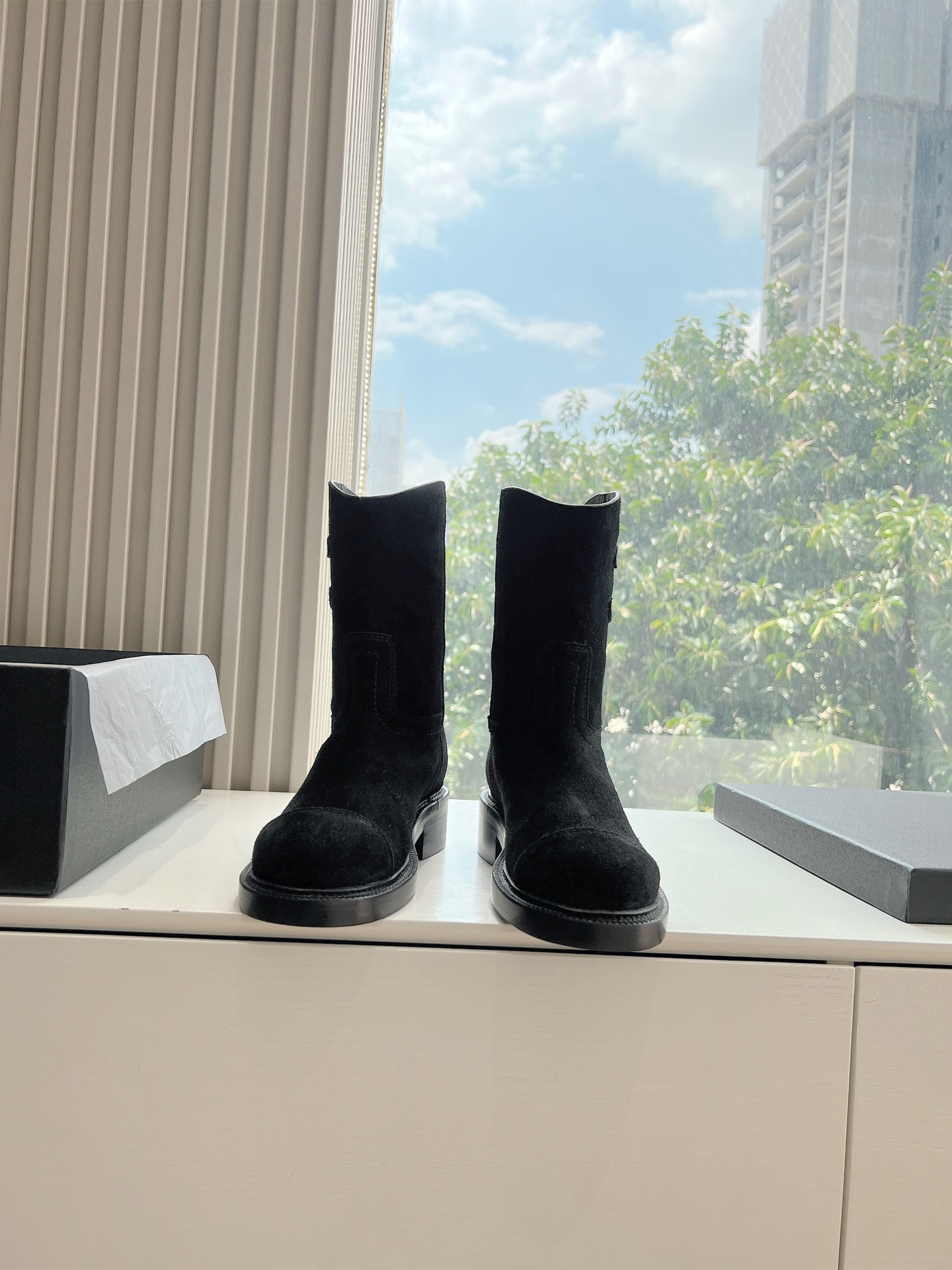 Chanel 샤넬 로고 라이더 부츠 신발