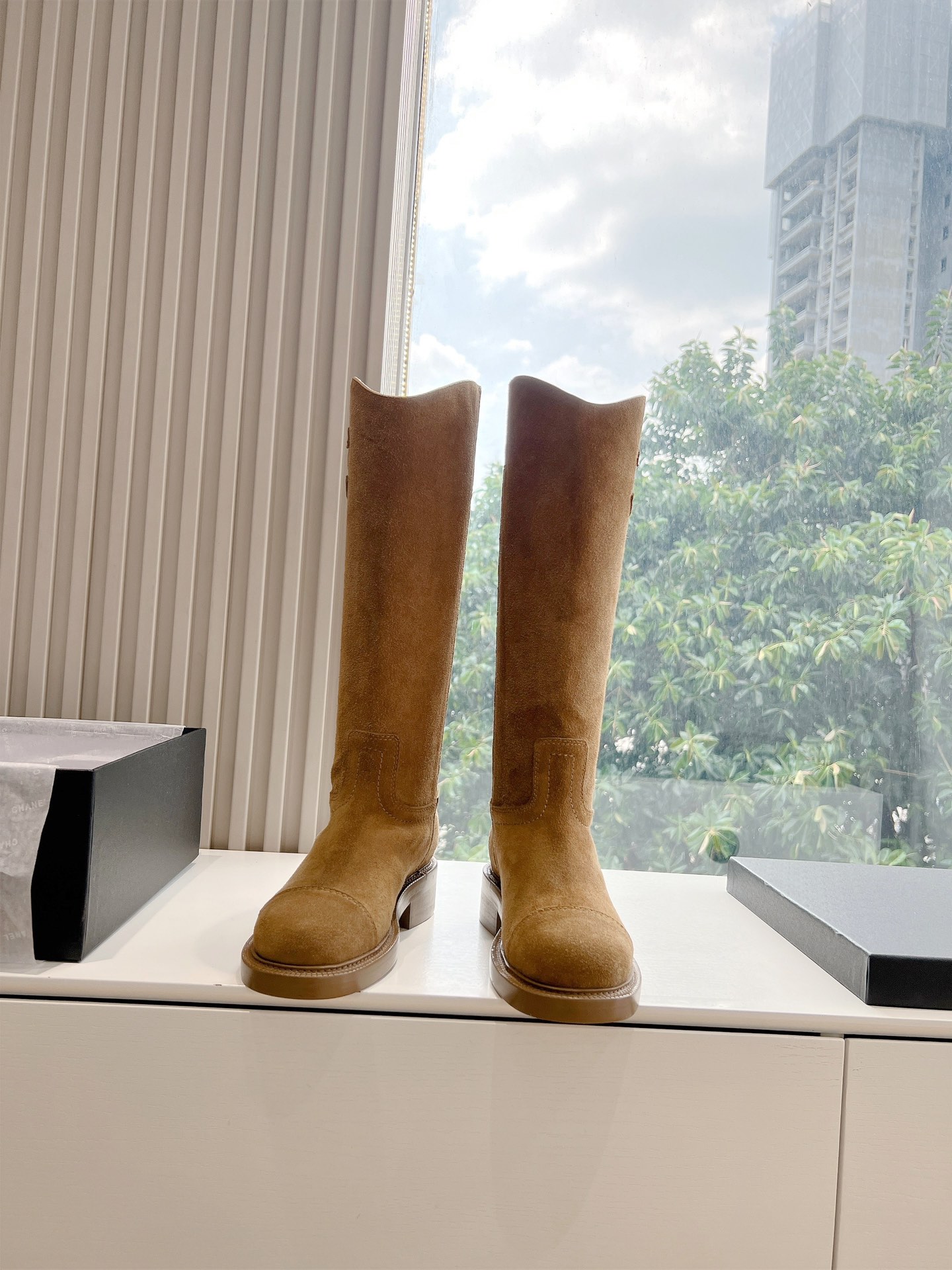 Chanel 샤넬 로고 라이더 부츠 신발