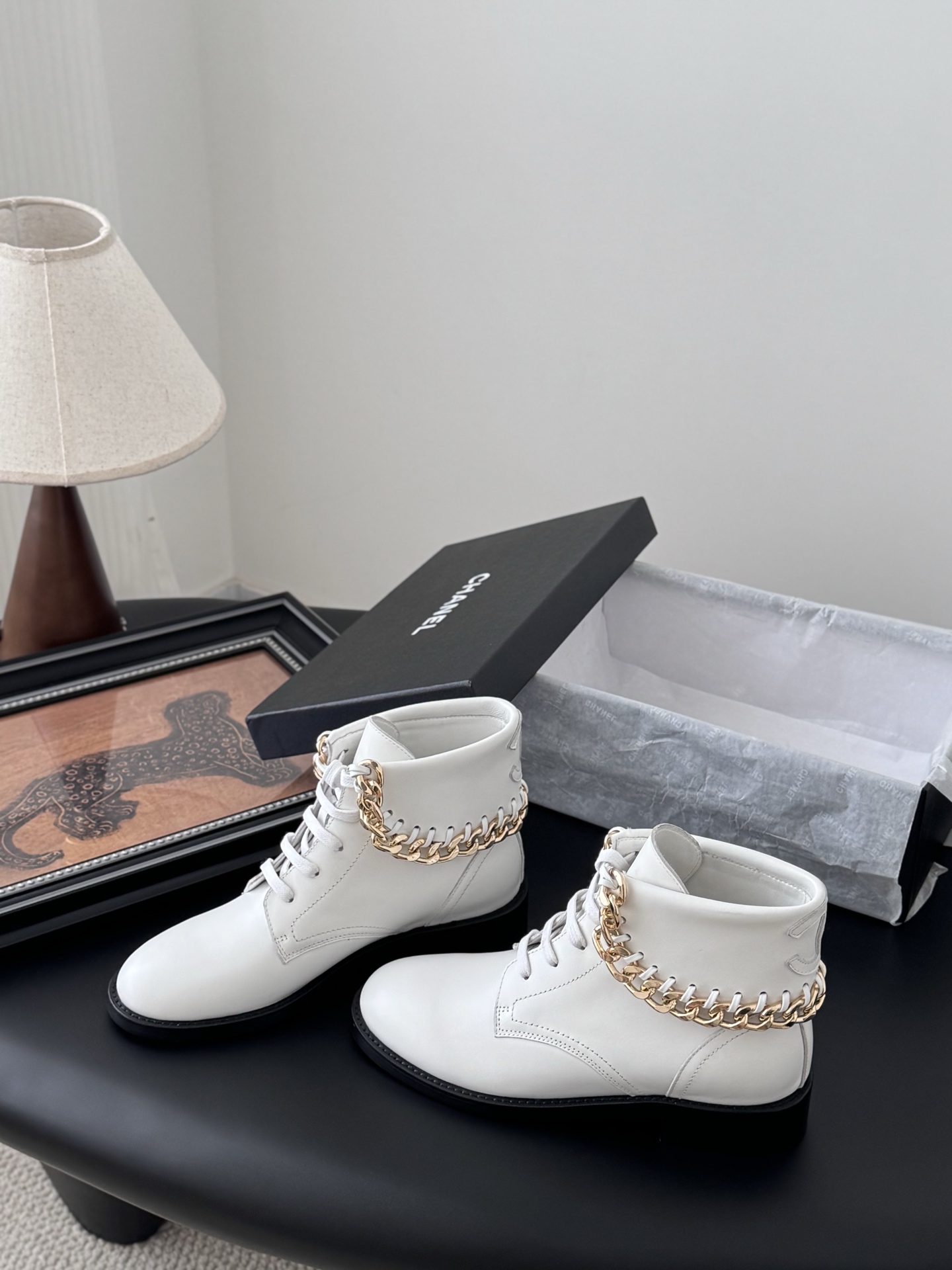 Chanel 샤넬 체인 라이더 부츠 신발