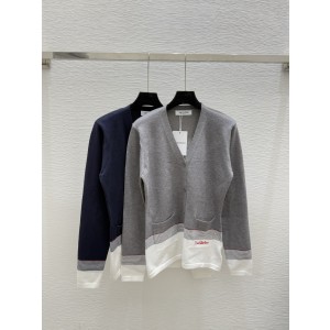 Valentino 발렌티노 배색 레터 V넥 니트 긴팔 가디건 의류