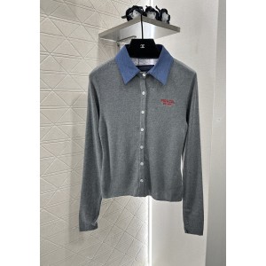 PRADA 프라다 배색 니트 가디건 의류