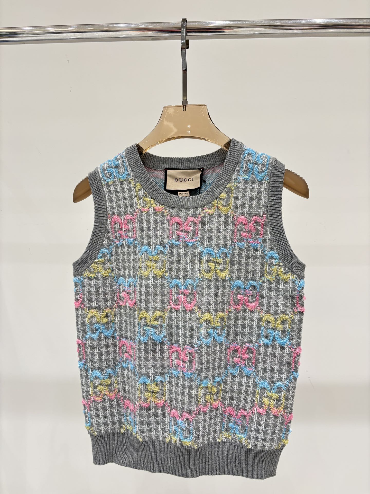 GUCCI 구찌 라운드넥 로고 니트 베스트 의류