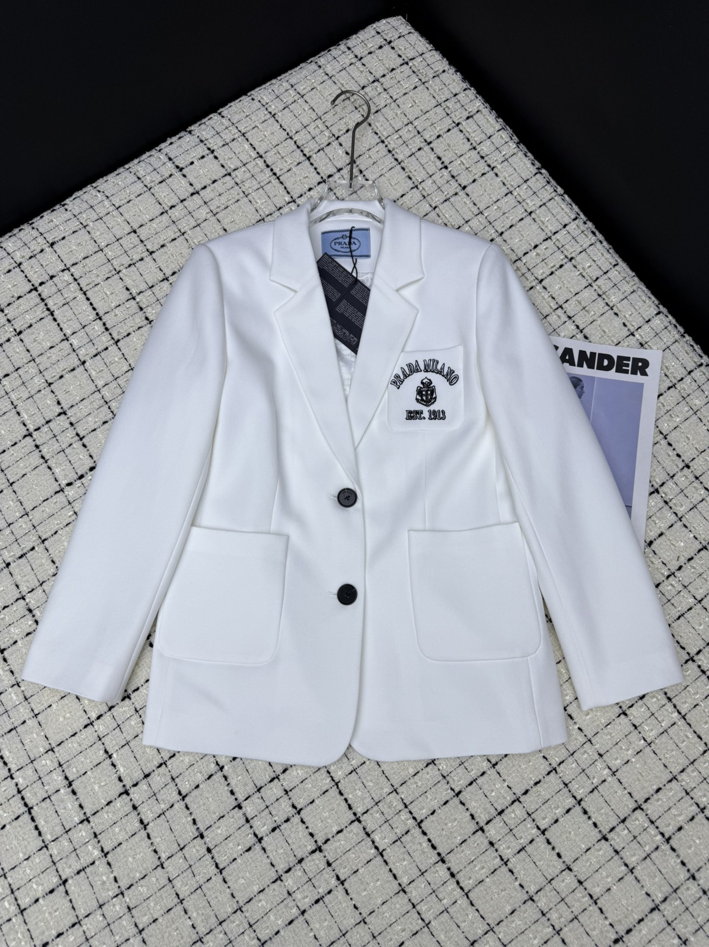 Prada 프라다 포켓 자수 로고 장식 블레이저 자켓 의류