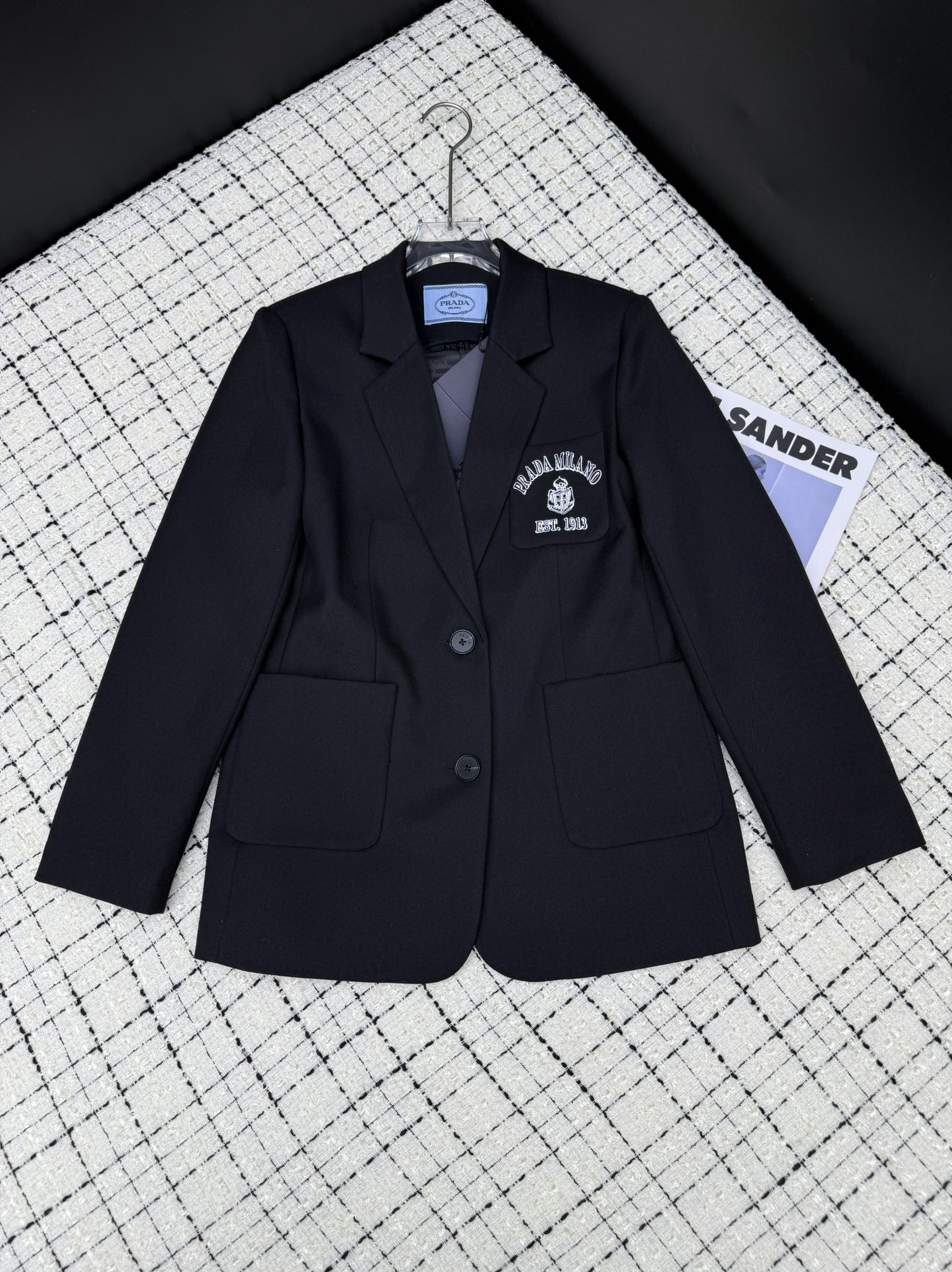 Prada 프라다 포켓 자수 로고 장식 블레이저 자켓 의류