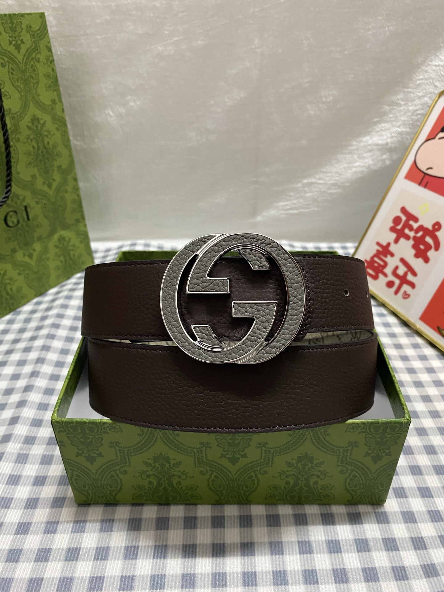 Gucci 구찌 남성용 양면 GG 벨트