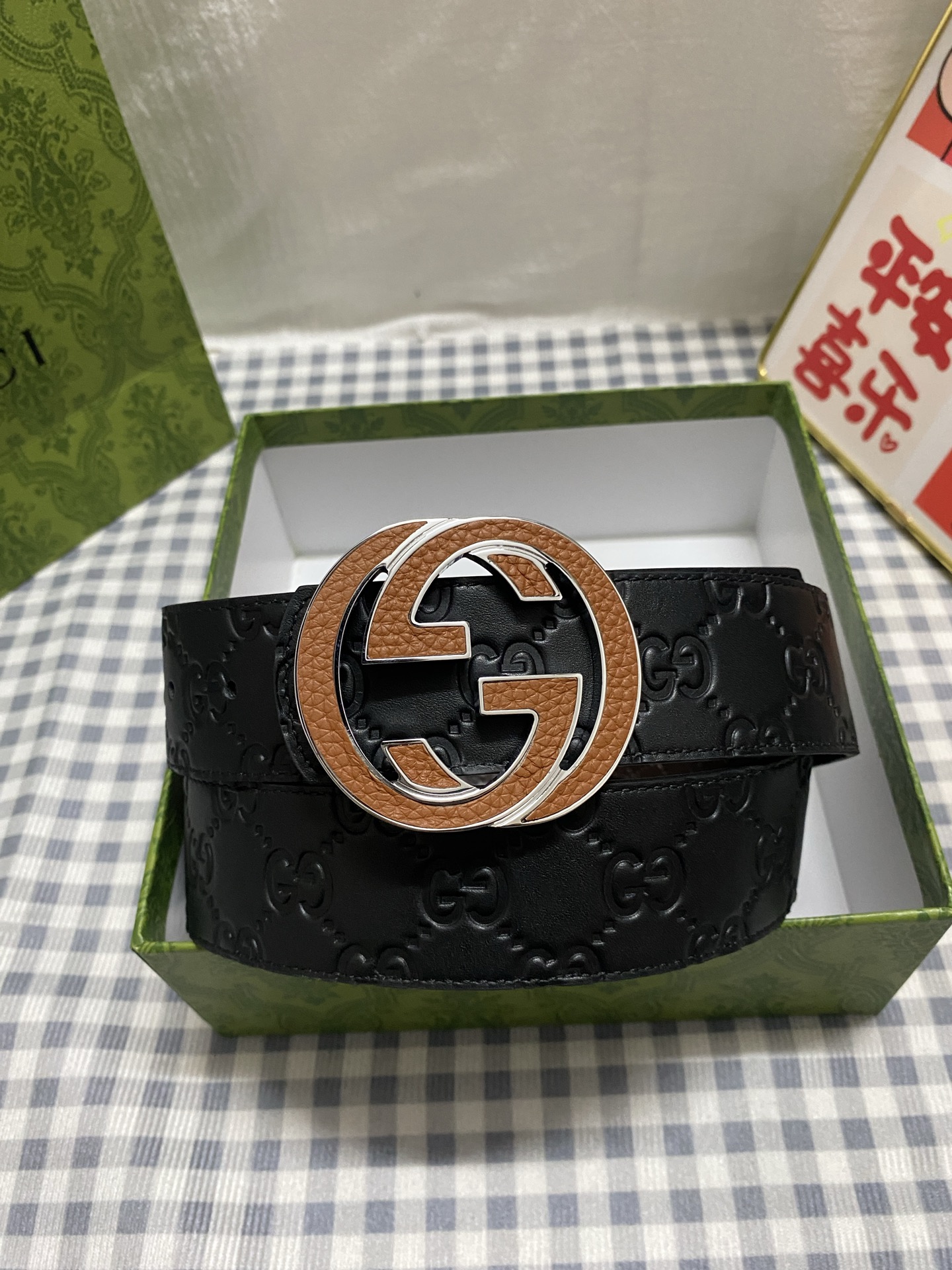 Gucci 구찌 남성용 GG 벨트 (블랙, 4.0cm)