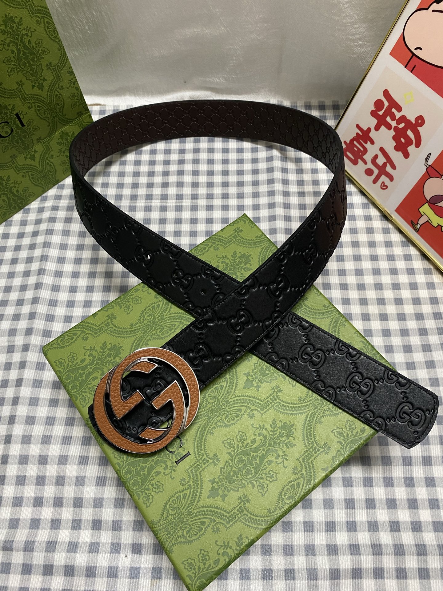 Gucci 구찌 남성용 GG 벨트 (블랙, 4.0cm)