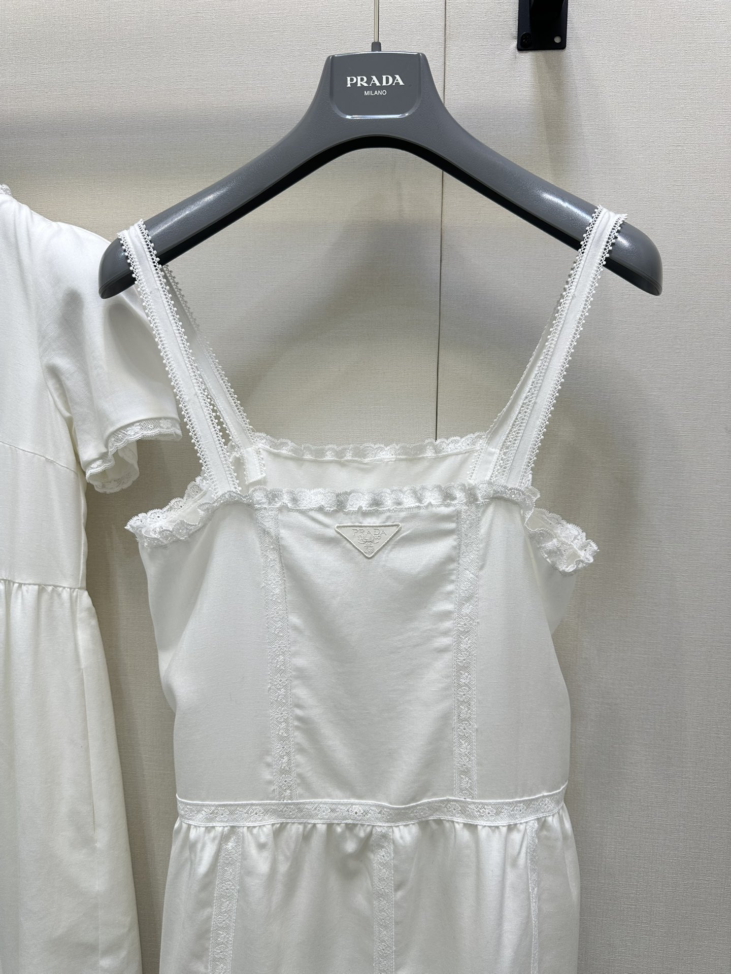 Prada 프라다 레이스 트리밍 튜브탑 슬리브리스 원피스 의류