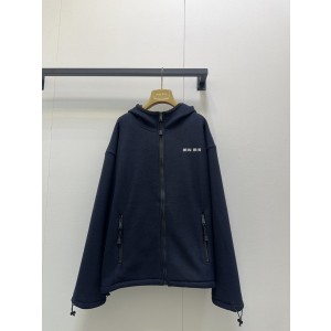 MiuMiu 미우미우 로고 자수 플리스 후드 집업 자켓 의류
