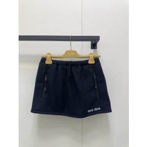 MiuMiu 미우미우 로고 자수 플리스 스커트 치마 의류