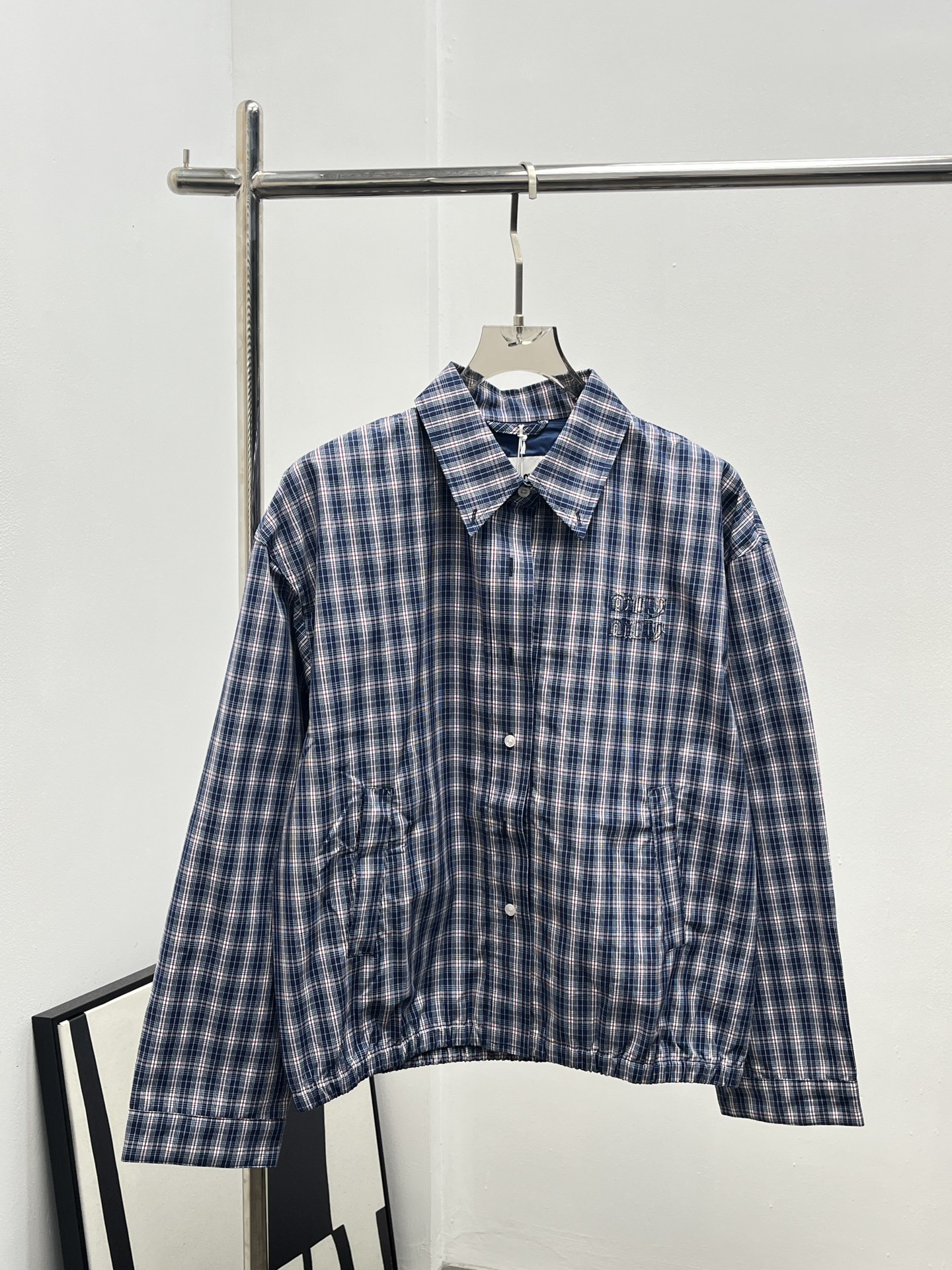 MiuMiu 미우미우 격자 패턴 트렌치 코트 재킷 의류