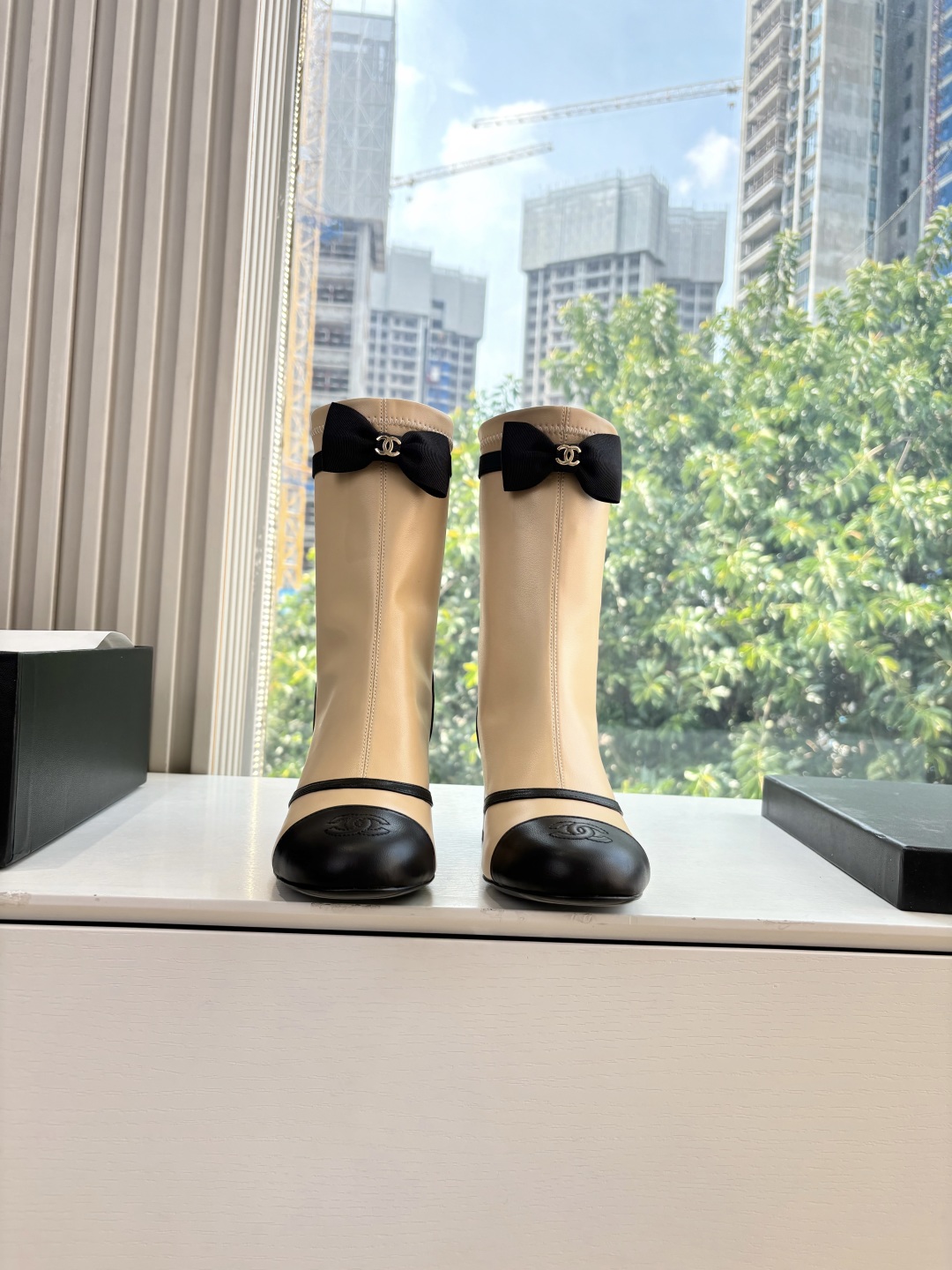 CHANEL 샤넬 메쉬 리본 부츠 신발