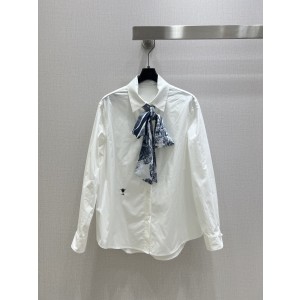 Dior CD 디올 실크 리본 롱슬리브 셔츠 의류
