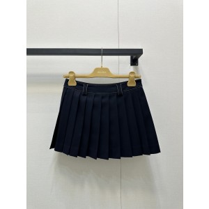 miumiu 미우미우 네이비 아카데미 플리츠 미니 스커트 치마 의류