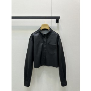 miumiu 미우미우 로고 자수 레더 재킷 의류